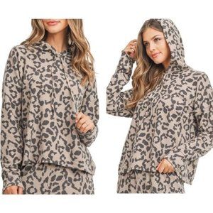 NEW Paper Crane Leopard Pullover Hoodie - S
